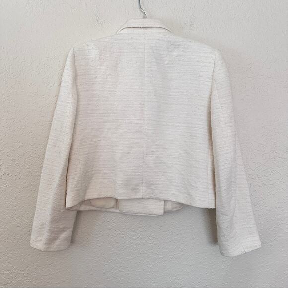 NWT Zara Tweed Crop White Gold Button Blazer XL - Picture 5 of 5
